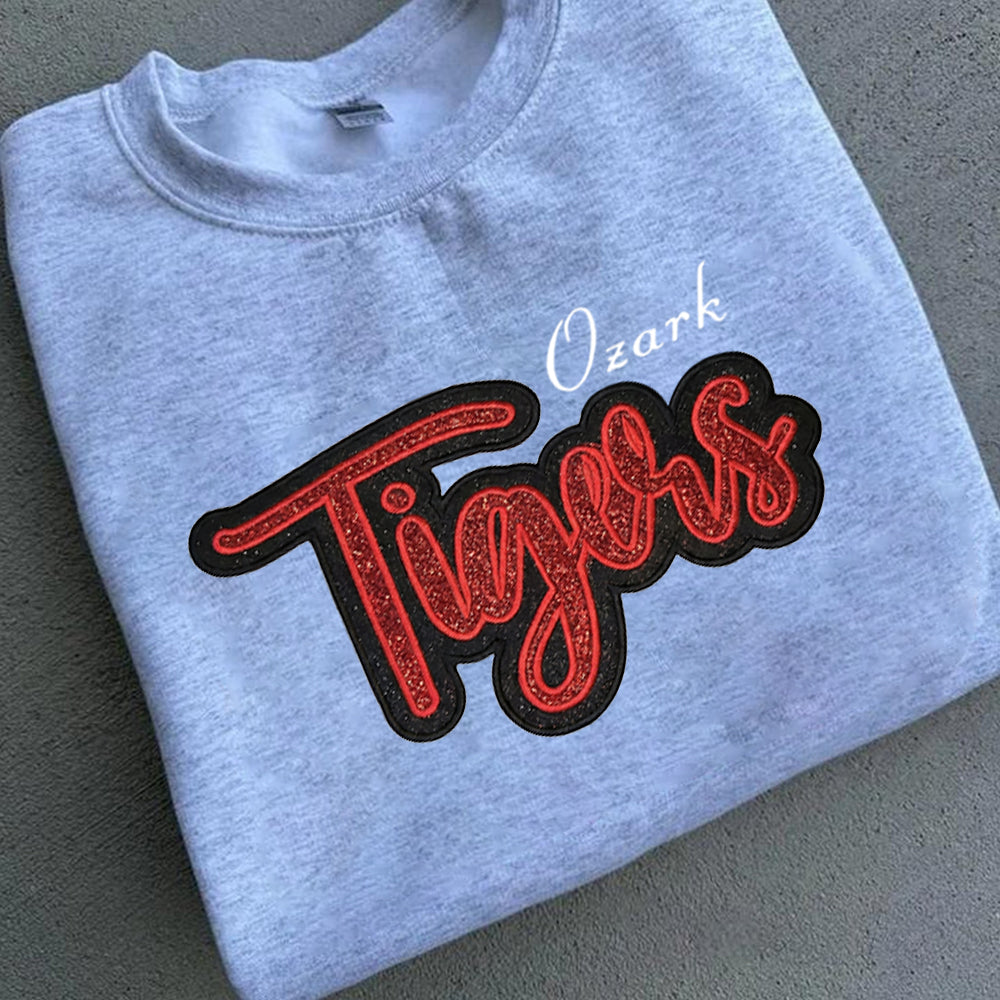 Custom Glitter Team Mascot Embroidered Sweatshirt For Game Day | Gifts for Sports Mom