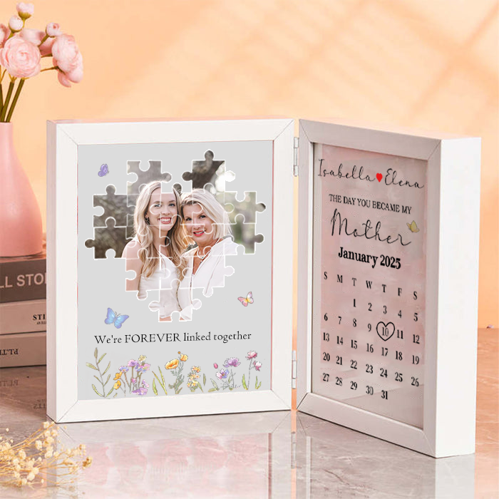Custom Personalized The Day You Became My Mother Puzzle Photo Frame
