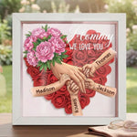 "Peony"-Personalized Mom Holding Hands  Shadow Box-Mother's Day Remembrance Frame, In Loving Memory Gift