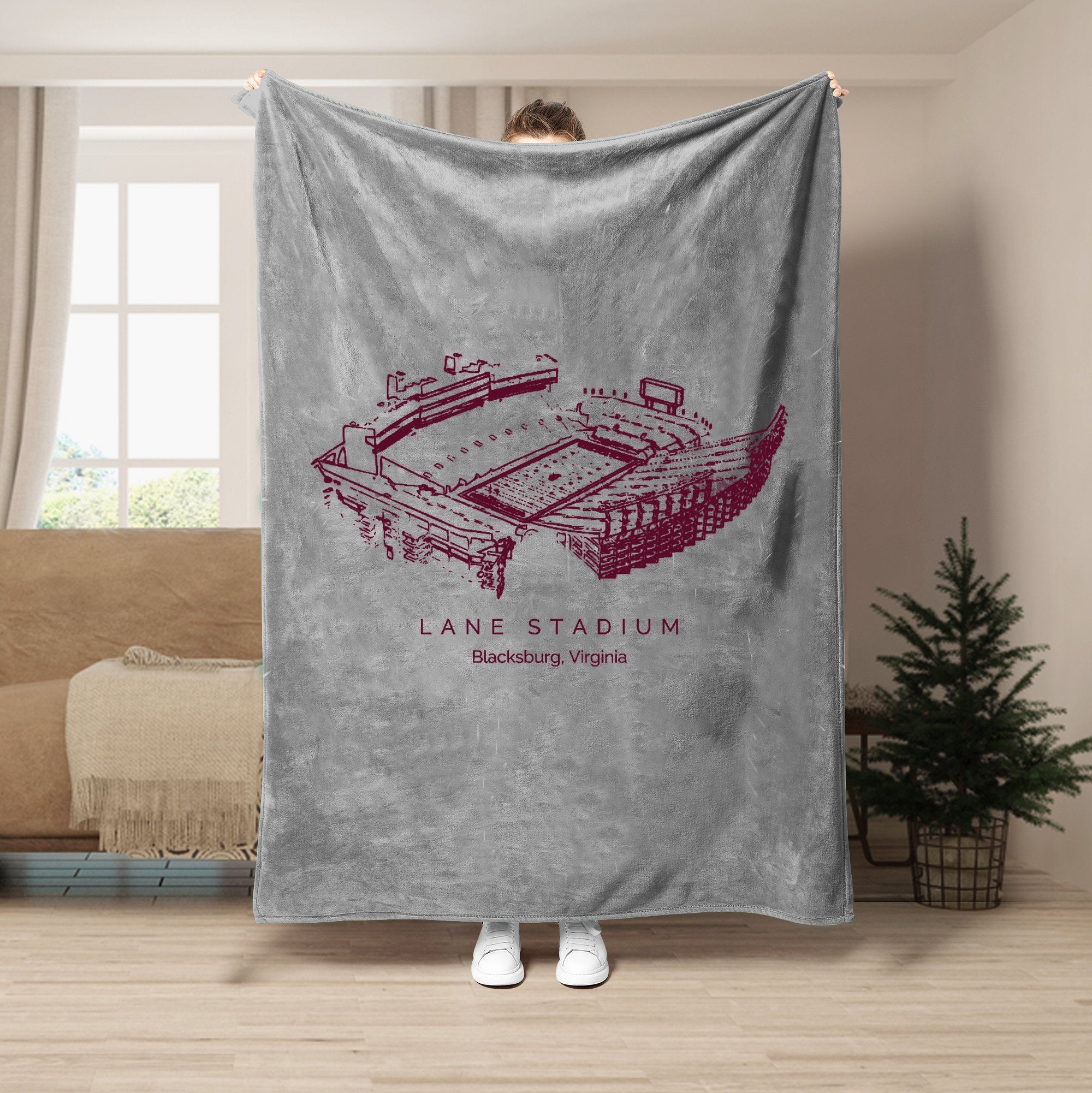 Custom Stadium Blanket Lane Stadium - Virginia Tech Hokies football,College Football Blanket