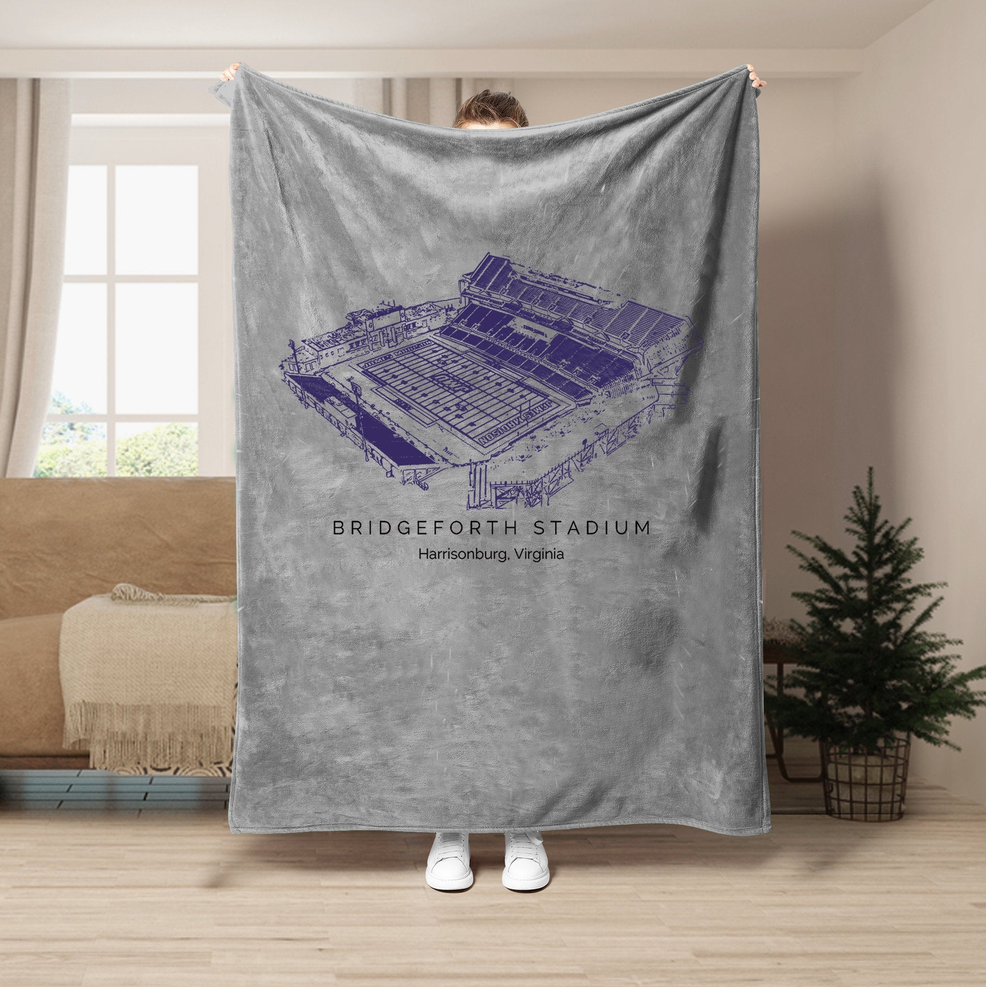 Custom Stadium Blanket Bridgeforth Stadium - James Madison Dukes football,College Football Blanket