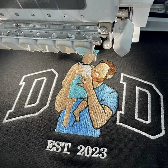 Custom Photo Embroidered Sweatshirt for DAD | Father's Day Gift