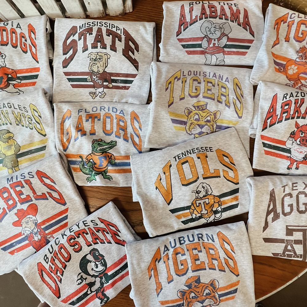 Custom Retro College Football Mascot Crewneck Sweatshirt