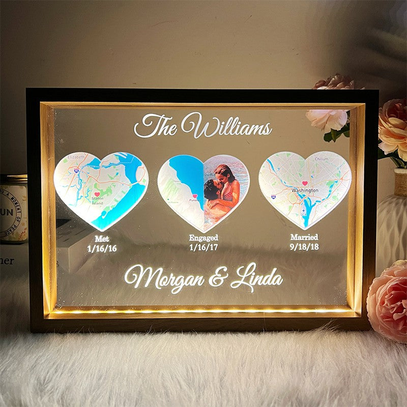 Our Love Story Frame - Personalized Timeline Lightbox | Valentine's Day Gift | Couple Anniversary Gift