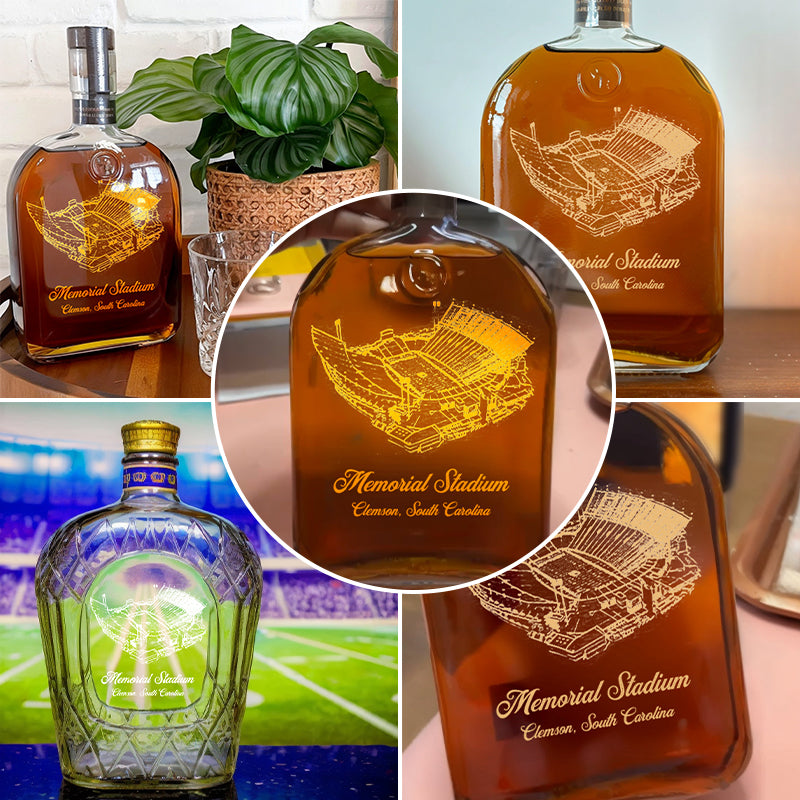 Custom Memorial Stadium (Clemson) Whiskey Bottles-Gifts For Sports Lovers
