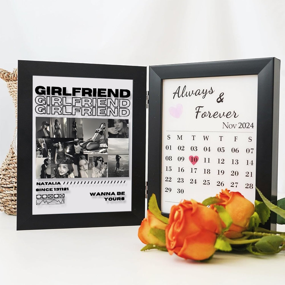 Personalized Couple Photo Frame With Anniversary Calendar | Valentine's Day Gift