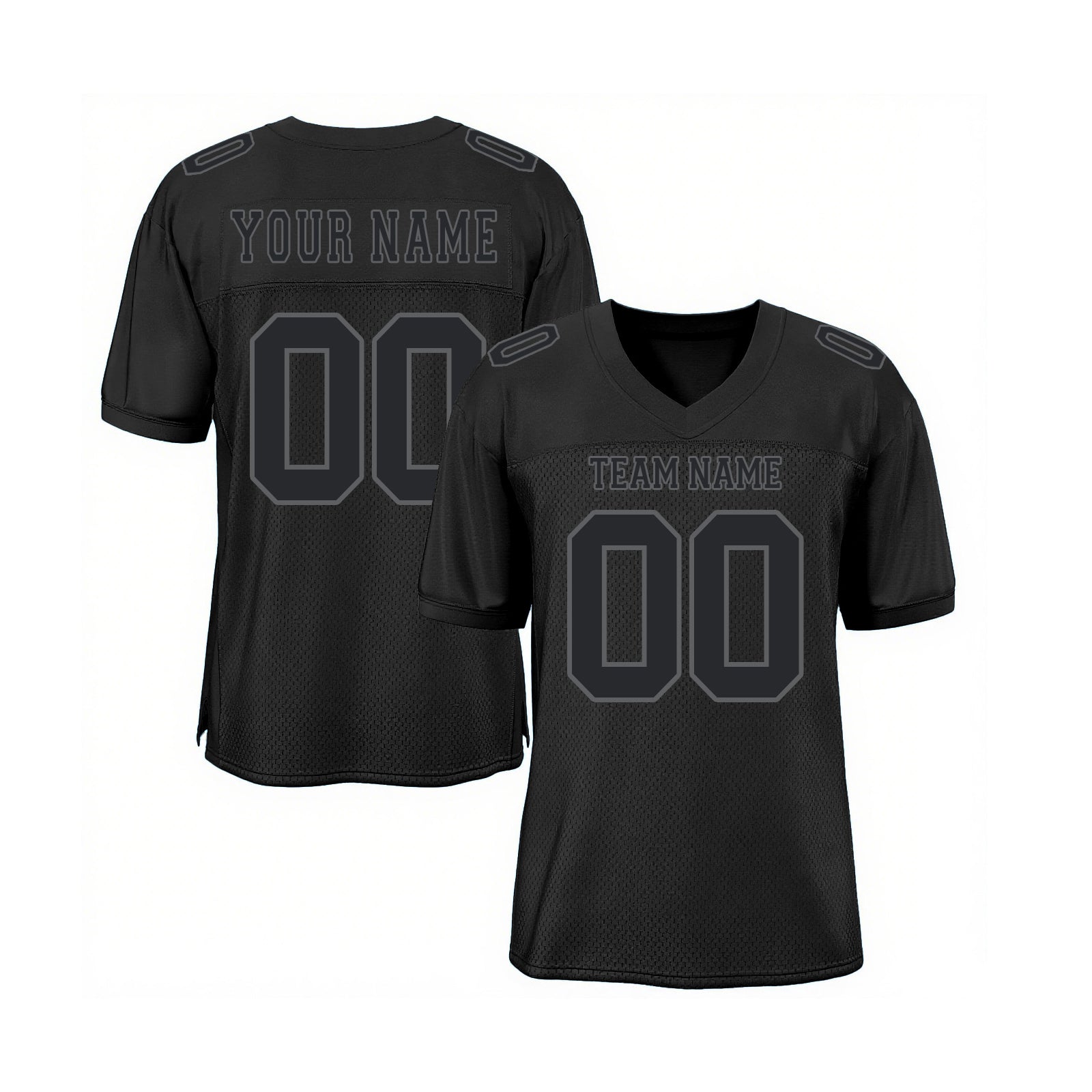 Custom Black Steel Gray Mesh Classic Style Authentic Sports Football Jersey
