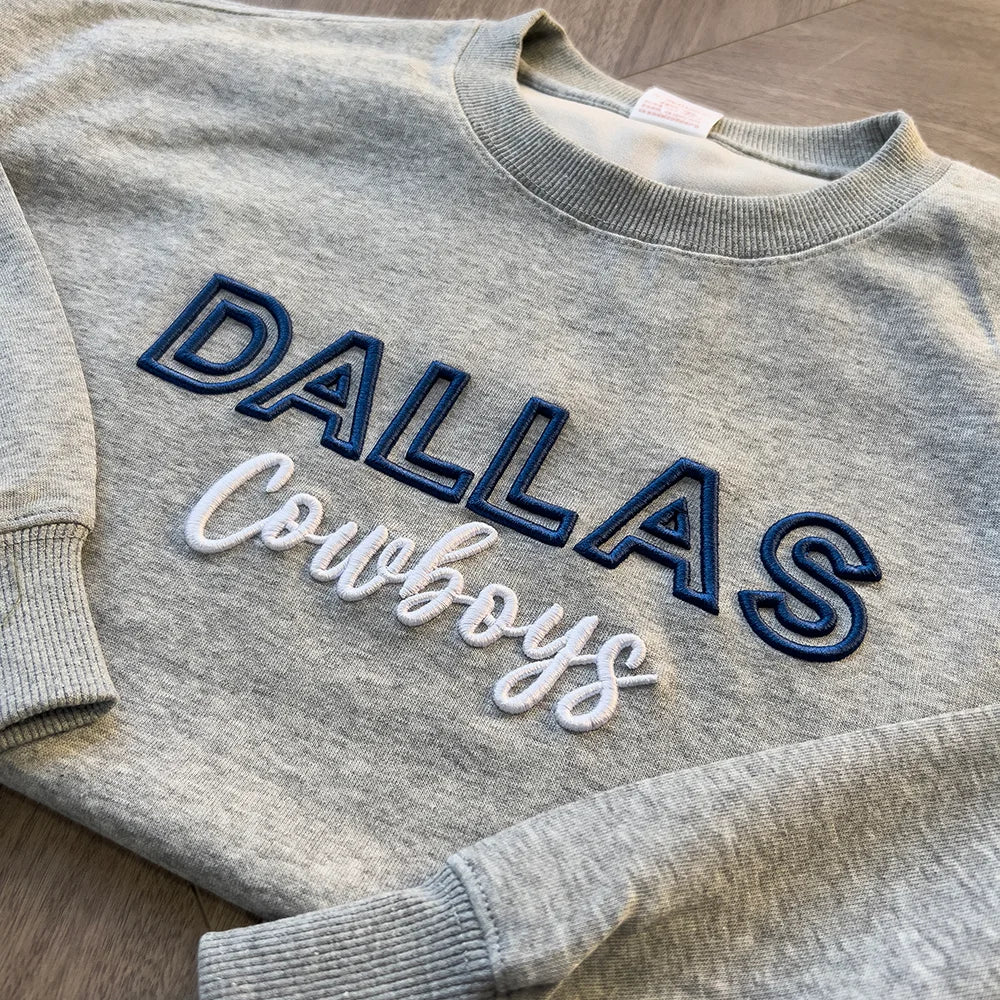 Custom 3D PUFF Embroidered College Varsity Team Sweatshirt