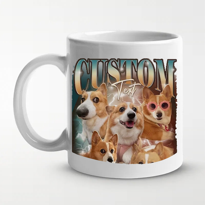 Custom Vintage Pet Photo Mug - Family Personalized Custom Mug