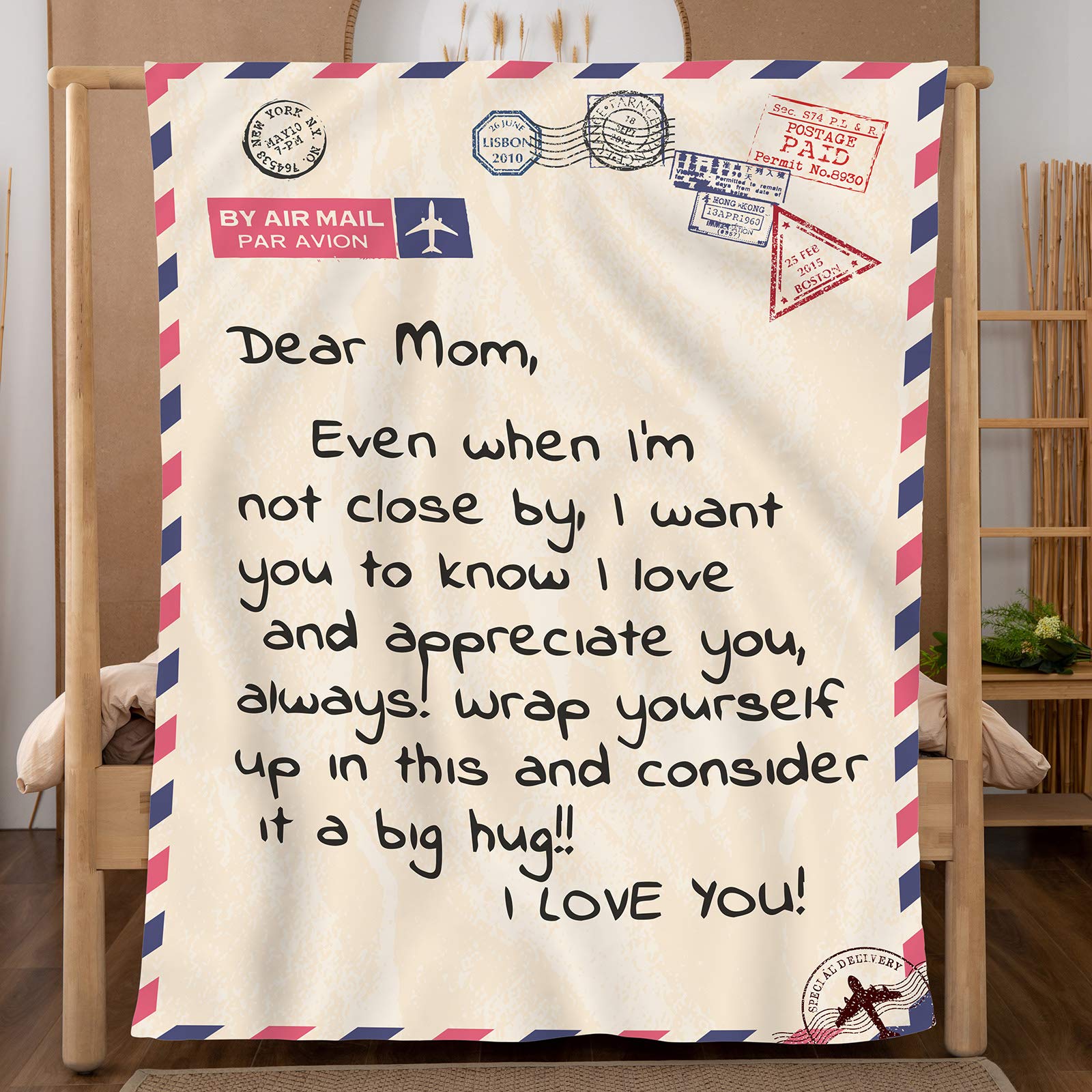 Personalized Mom Blanket, Mom Letter Blanket, Gift For Mom