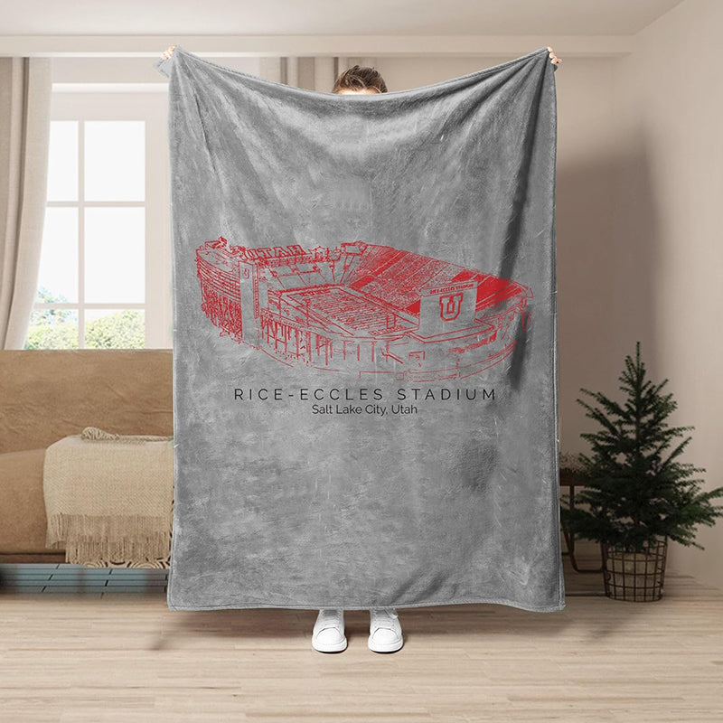 Custom Stadium Blanket Rice–Eccles Stadium - Utah Utes football, College Football Blanket