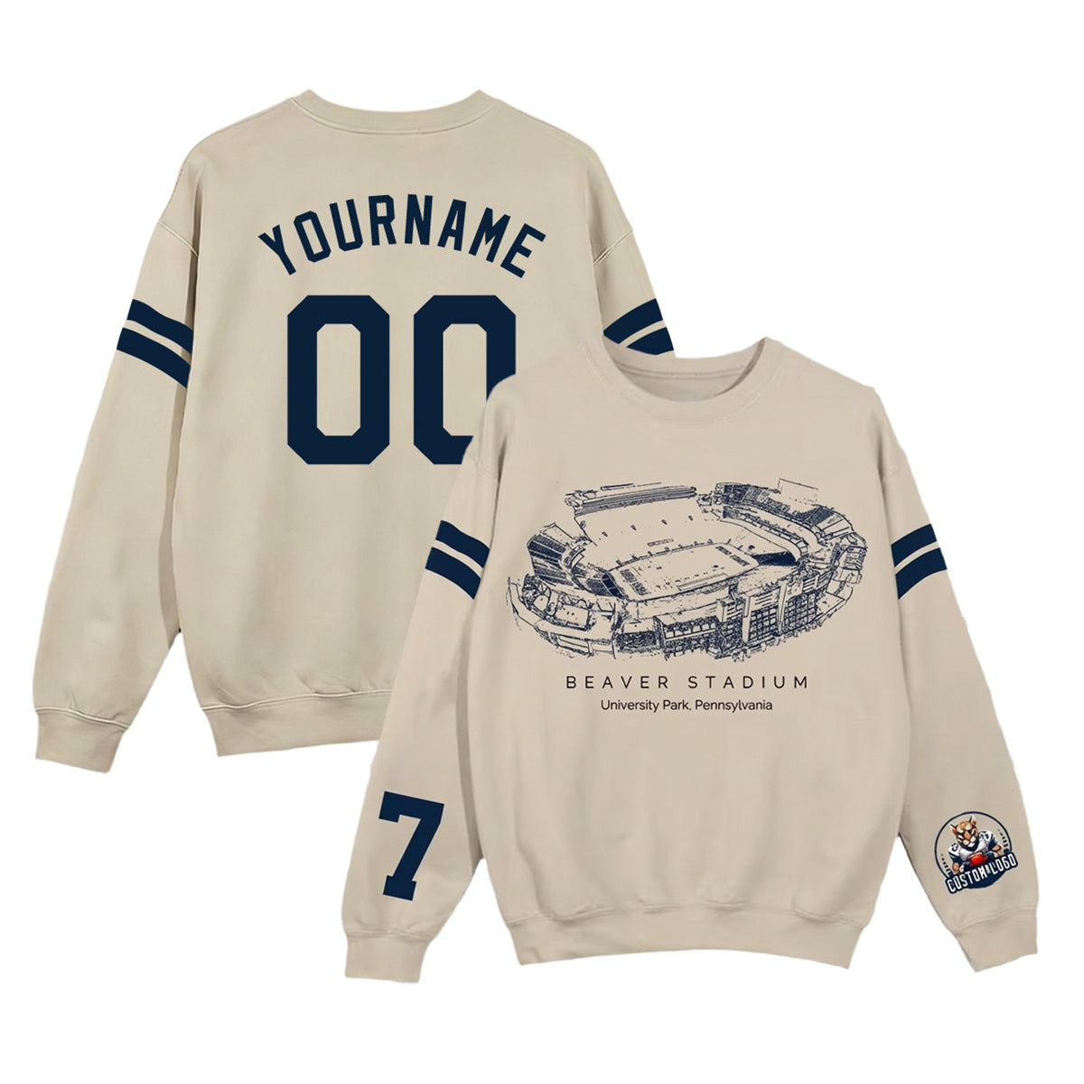 Custom Stadium Sweatshirt-Penn State Nittany Lions football-College Football Sweatshirt