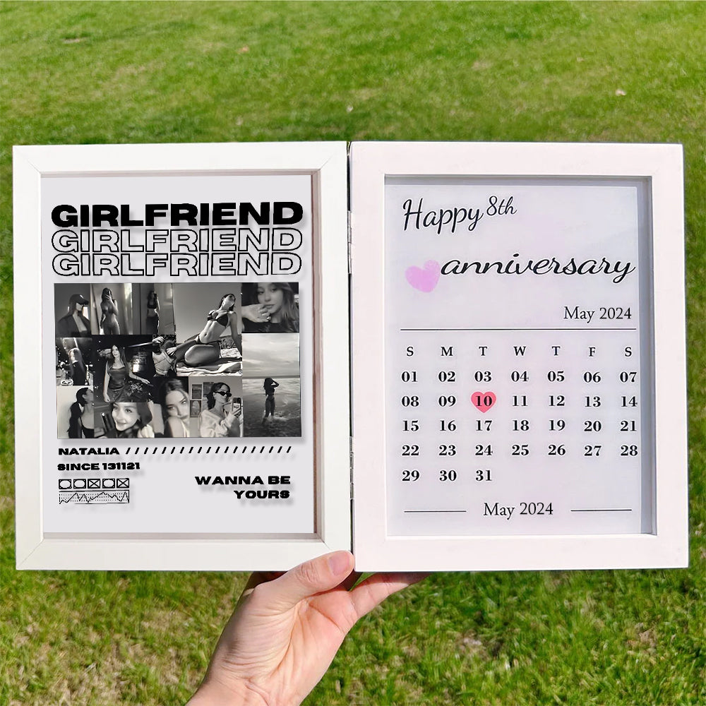 Personalized Couple Photo Frame With Anniversary Calendar | Valentine's Day Gift