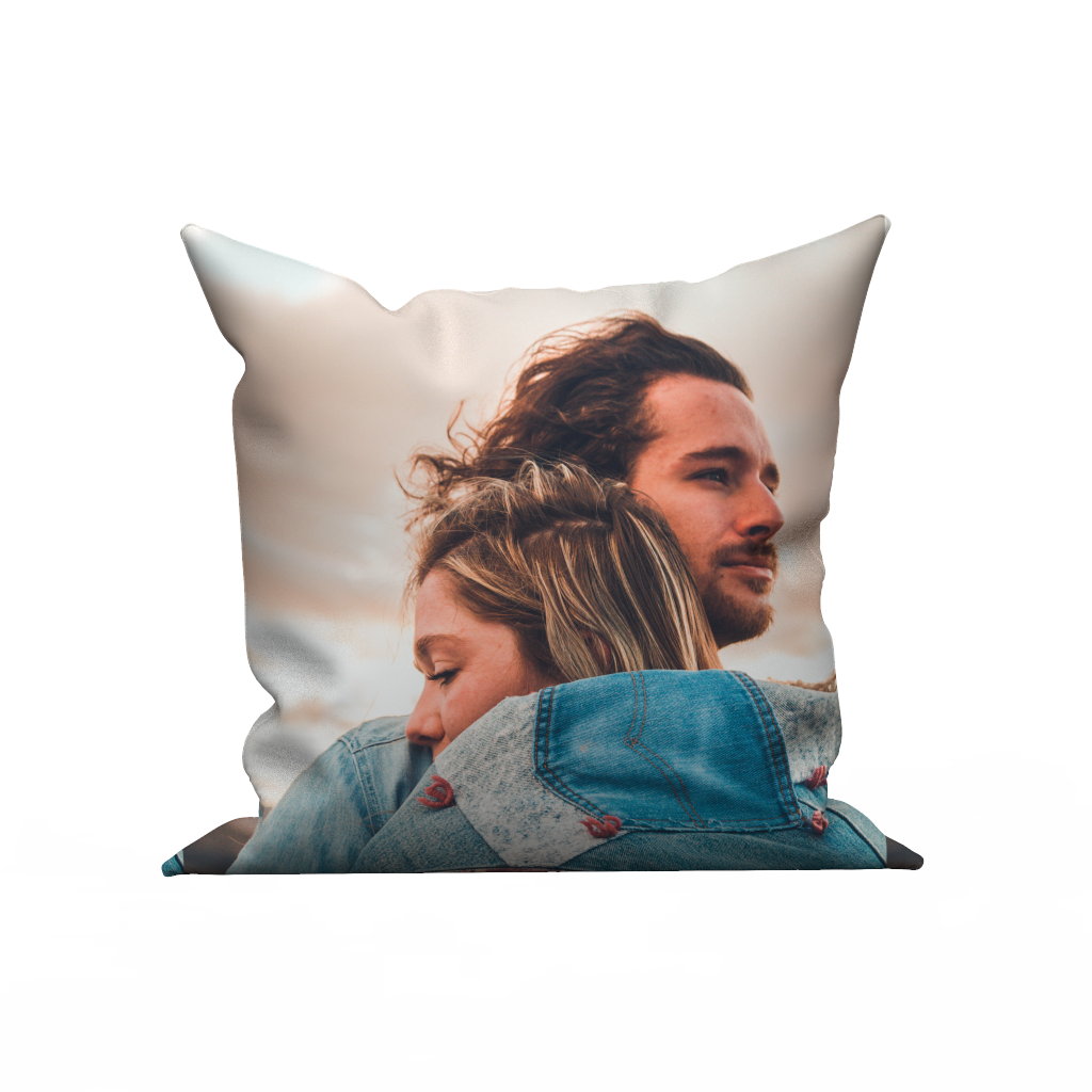 Custom Photo Throw Pillow Case - Lovers hugging