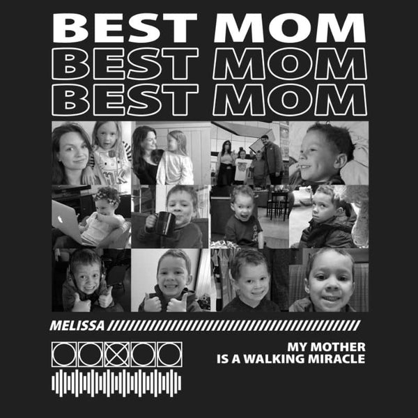 Custom Vintage BEST MOM Tee with Photo, Personalized Mama T-shirt Gift for Mother's Day