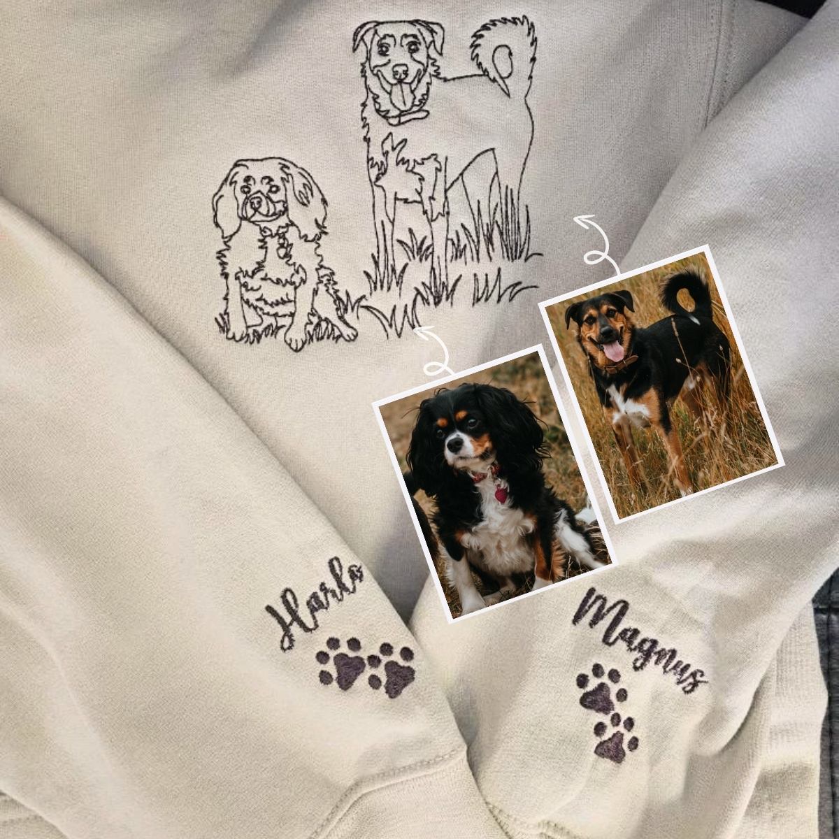 Custom Embroidered Pitbulldog Mom Sweatshirt or Hoodie with Picture | Gifts for Pet Lovers