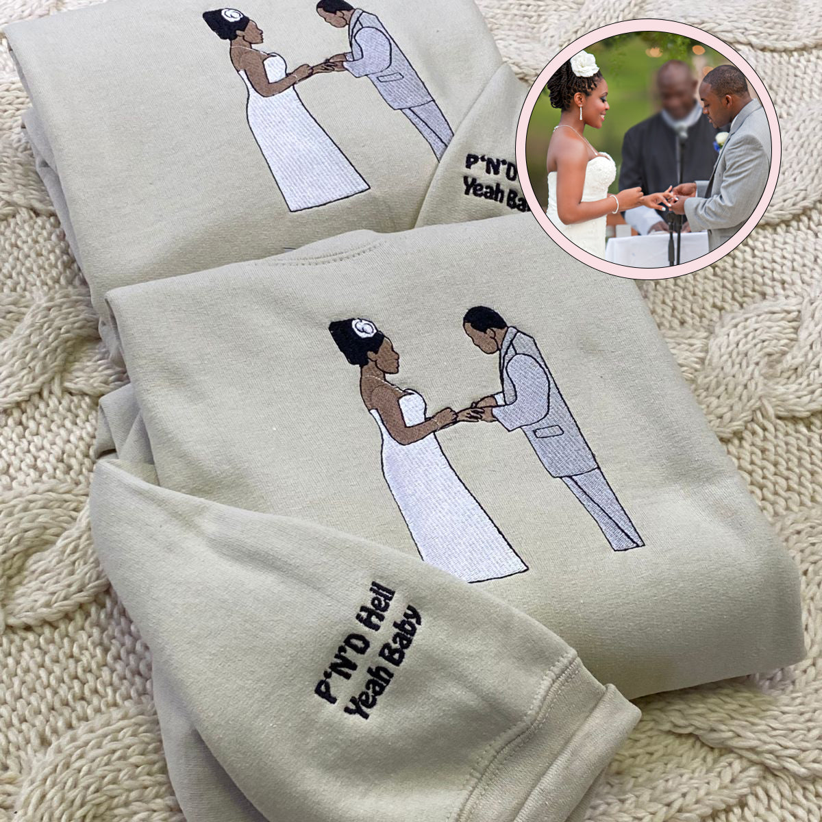 Custom Embroidered Hoodie With Picture, Capture Your Moment | Couple Anniversary Gift