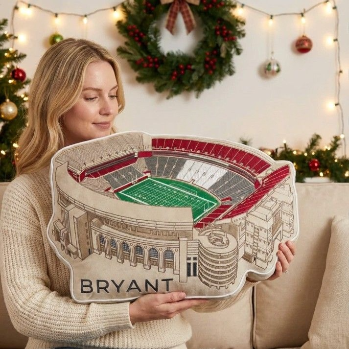 Saban Field At Bryant Denny Stadium Plush Pillow | Game Day, Christmas for Sports Fans