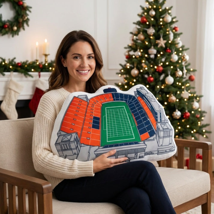 University of Illinois Memorial Stadium Plush Pillow | Game Day, Christmas for Sports Fans
