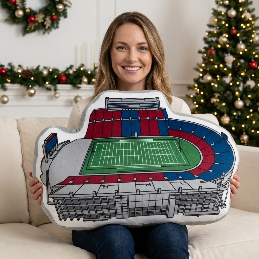 David Booth Kansas Memorial Stadium Plush Pillow | Game Day, Christmas for Sports Fans