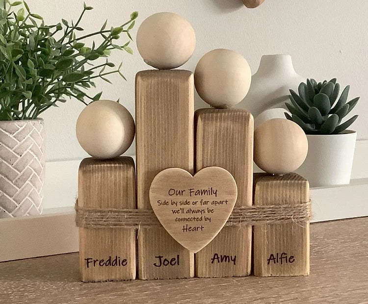 Personalised family Handmade wooden ornament