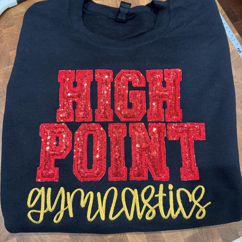 Personalized Custom Embroidered Gymnastics Sequin Team Sweatshirt | Gifts for Sports Mom