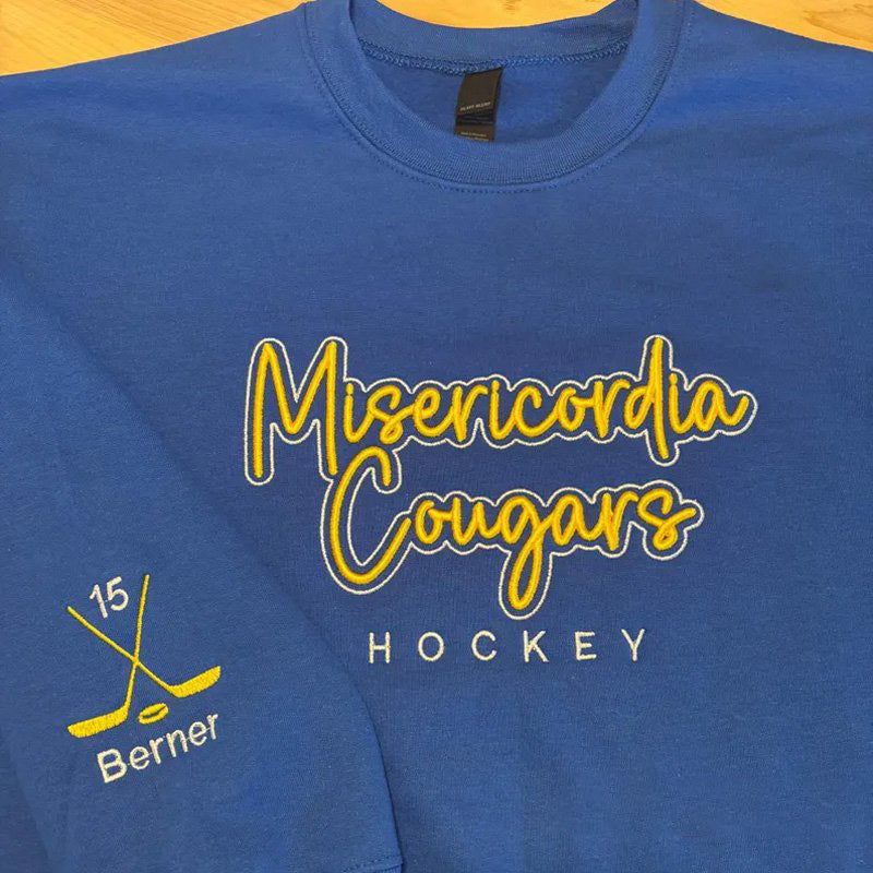 Personalized Embroidered Hockey Sweatshirt with Custom Name | Gifts for Sports Mom