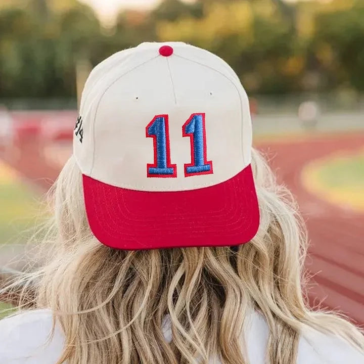 Custom Sports Number and Letter Hat Puff Embroidery Game Day Baseball Cap