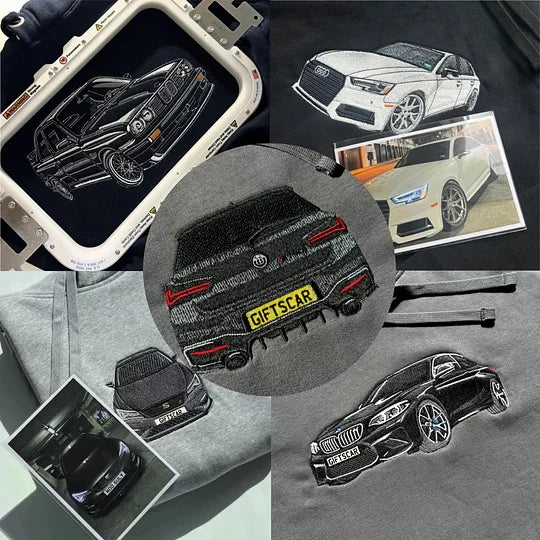 Custom Car Embroidered Crewneck & Hoodies – The Perfect Gift for Car Lovers, Dad, Husband