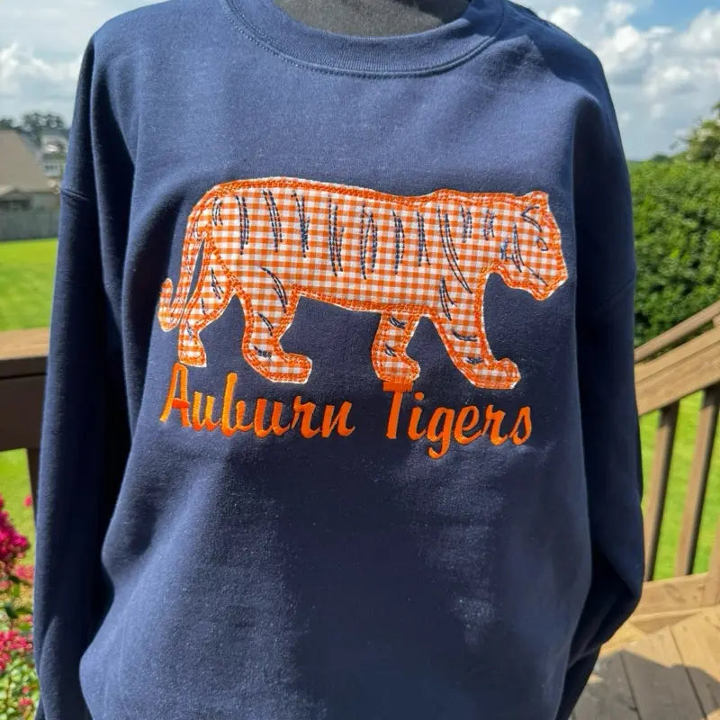 Custom Clemson Gameday Women’s Team Spirit Sweatshirt – Applique Embroidered Tigers Side Bow Pullover