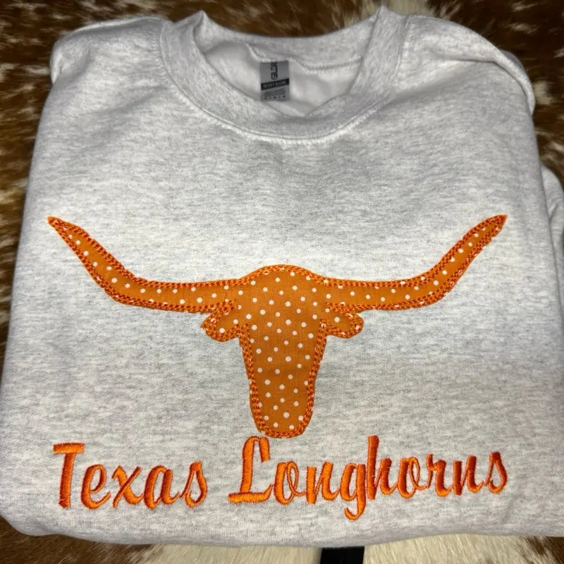 Custom Texas Gameday Women’s Team Spirit Sweatshirt – Applique Embroidered Side Bow Pullover