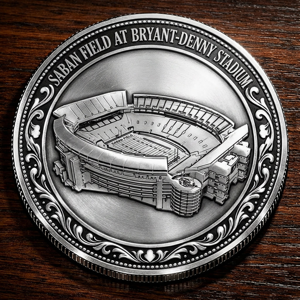 Custom Stadium Commemorative Coin Saban Field at Bryant-Denny Stadium - Alabama Crimson Tide football, College Football Commemorative Coin