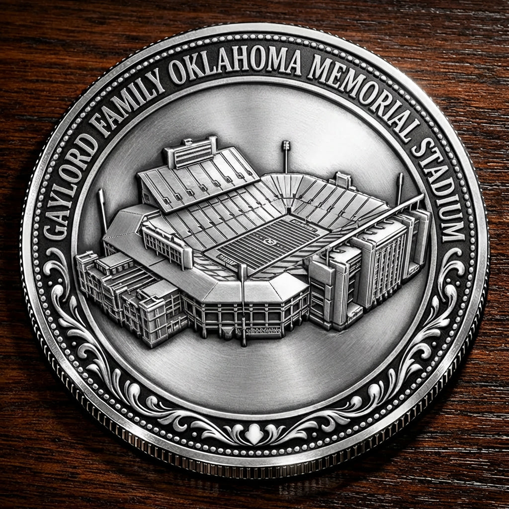 Custom Stadium Commemorative Coin Gaylord Family - Oklahoma Memorial Stadium - Oklahoma Sooners football, College Football Commemorative Coin