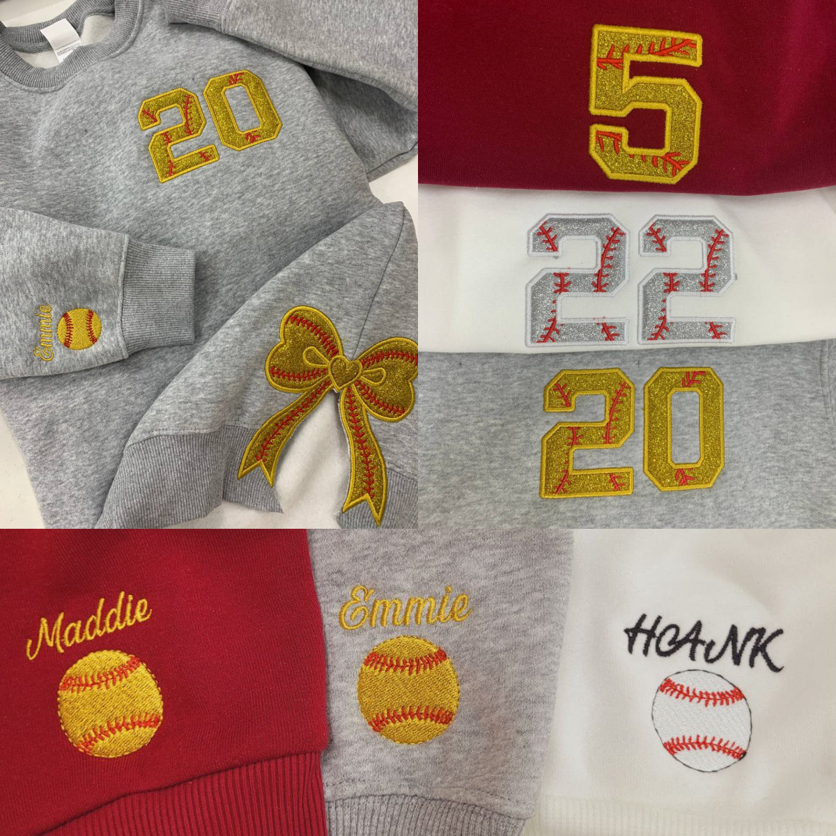 Custom Personalized Bundle Sport Side Bow Applique Embroidered Sweatshirt