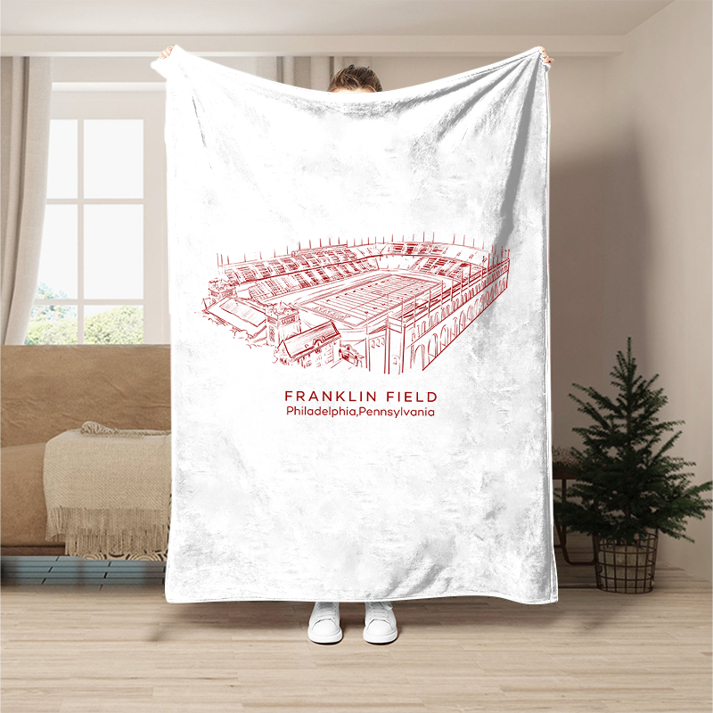 Custom Stadium Blanket Franklin Field- Penn Quakers football,College Football Blanket