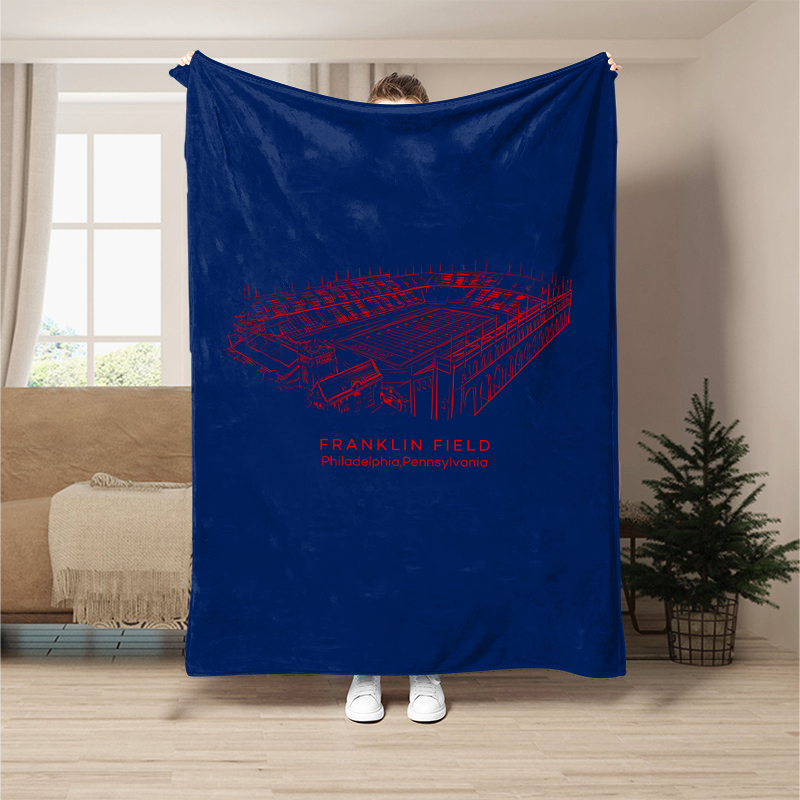 Custom Stadium Blanket Franklin Field- Penn Quakers football,College Football Blanket