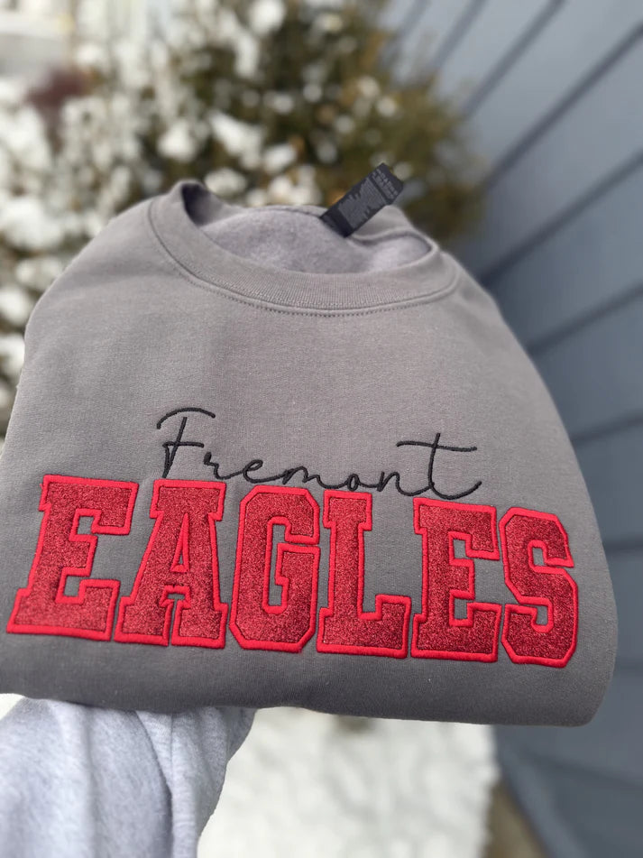 Custom Embroidered Glitter Mascot Sweatshirt