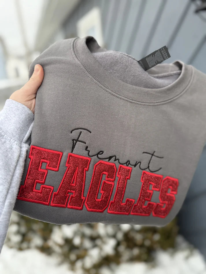 Custom Embroidered Glitter Mascot Sweatshirt