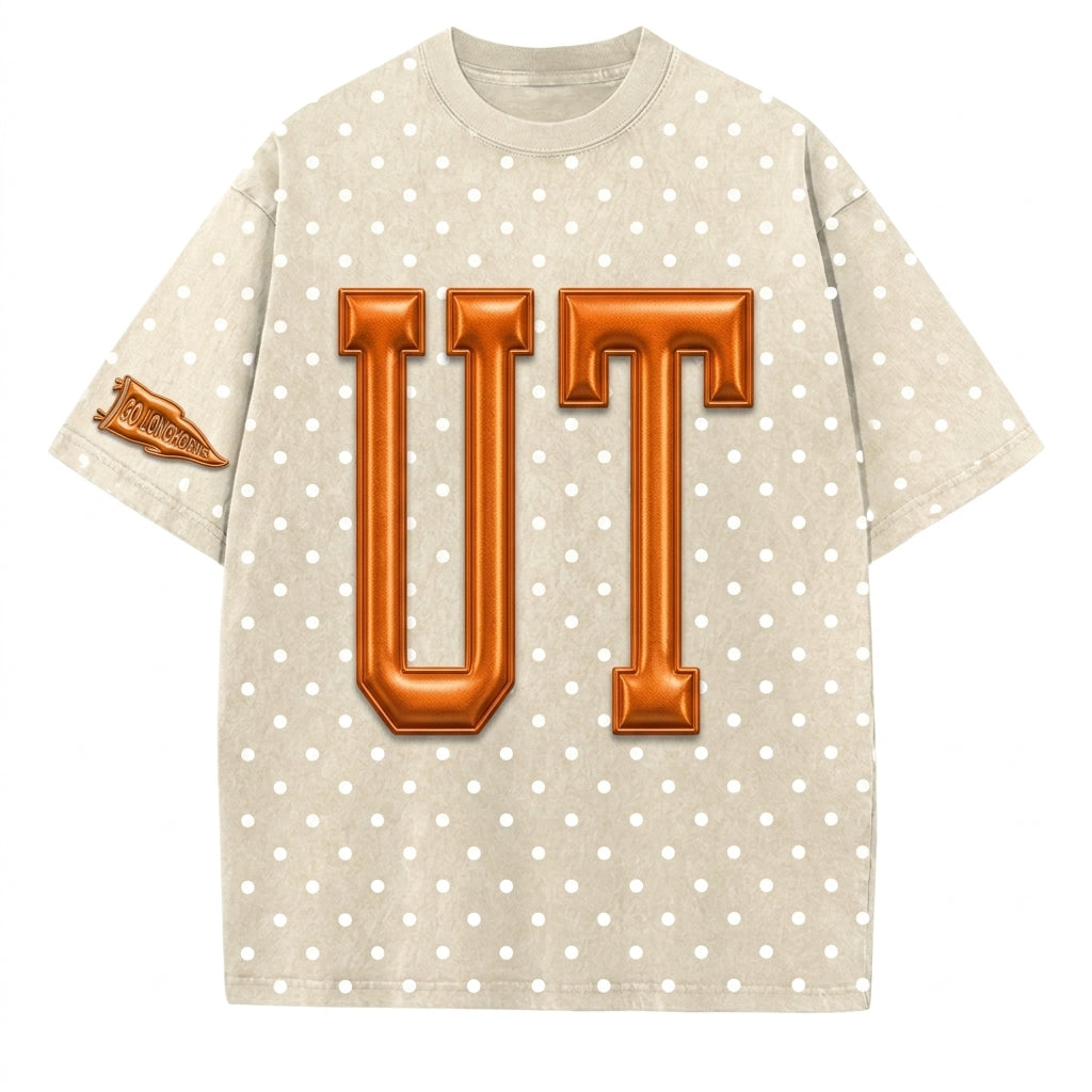 UT - College Team Puff Vintage Polka Dot Washed T-Shirt