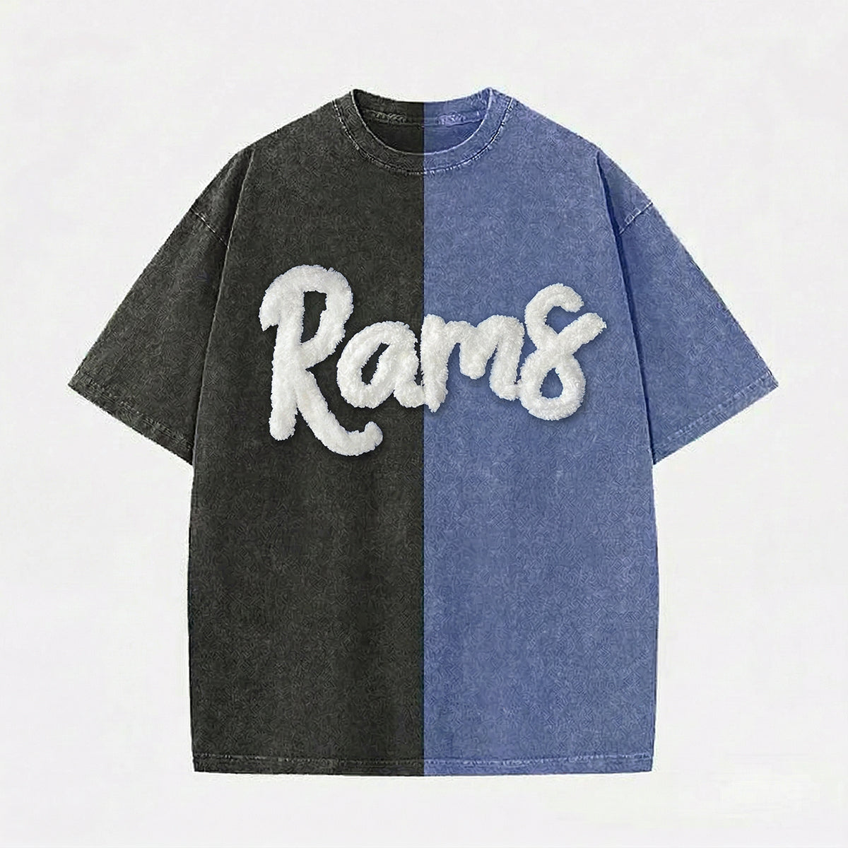 Custom College Chenille Team Name Embroidered Two Tone Washed T-shirt| Gifts for Sports Mom