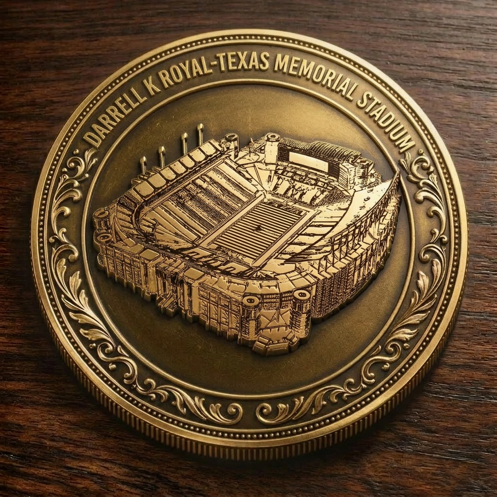 Custom Stadium Commemorative Coin Darrell K Royal-Texas Memorial Stadium - Texas Longhorns football, College Football Commemorative Coin