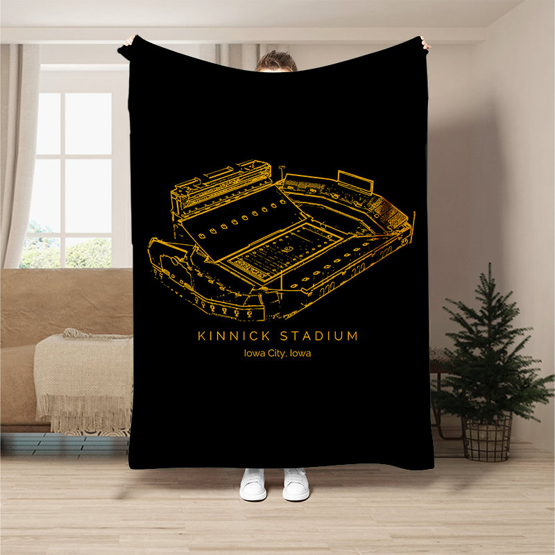 Custom Stadium Blanket Kinnick Stadium - Iowa Hawkeyes football, College Football Blanket