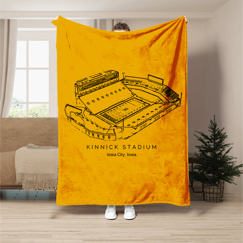 Custom Stadium Blanket Kinnick Stadium - Iowa Hawkeyes football, College Football Blanket