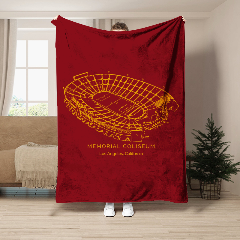 Custom Stadium Blanket Los Angeles Memorial Coliseum - USC Trojans football,College Football Stadium Blanket