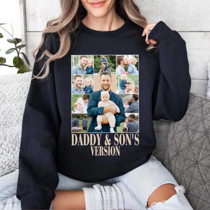Custom Personalized Daddy And Son Photo Vintage T-shirt | Best Father's Day Gift