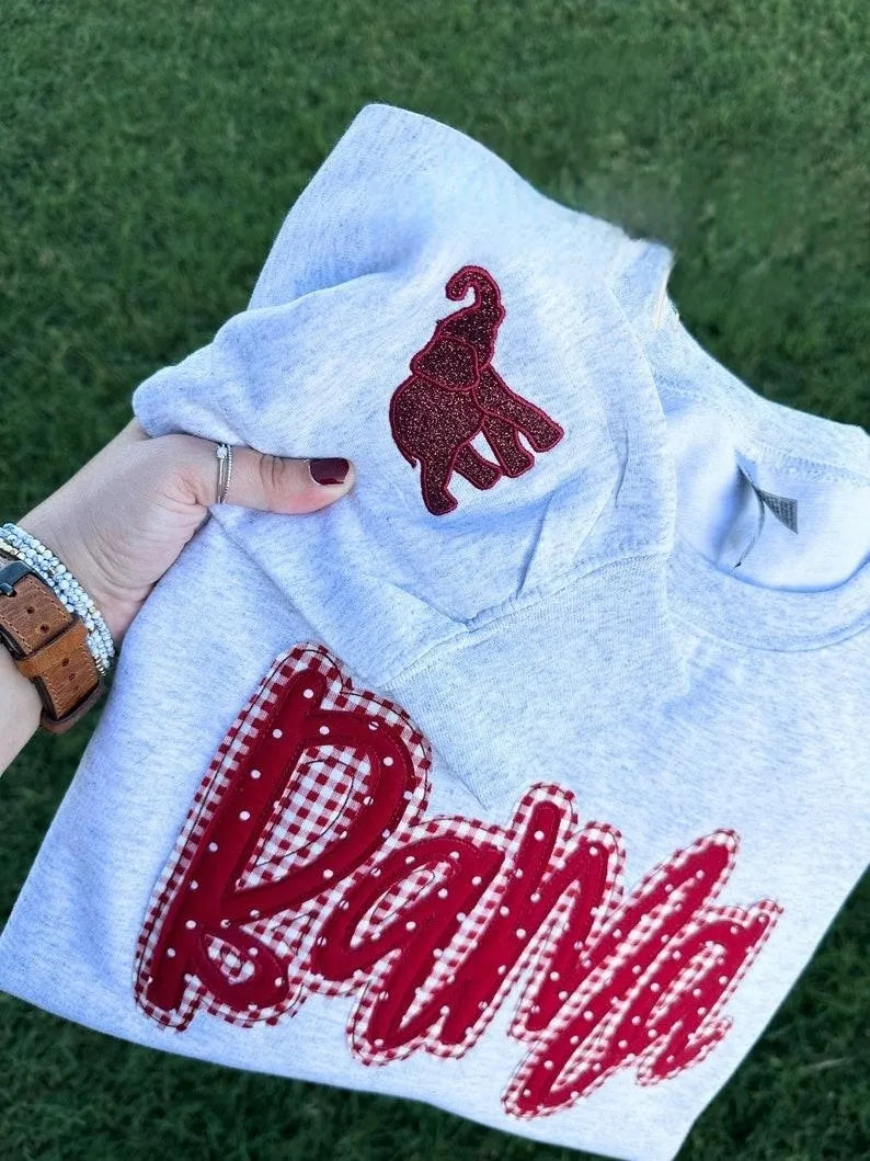 Custom Embroidered Sweatshirt, Applique Sweatshirt, Gameday Sweatshirt, Sports Apparel, Spirit Wear