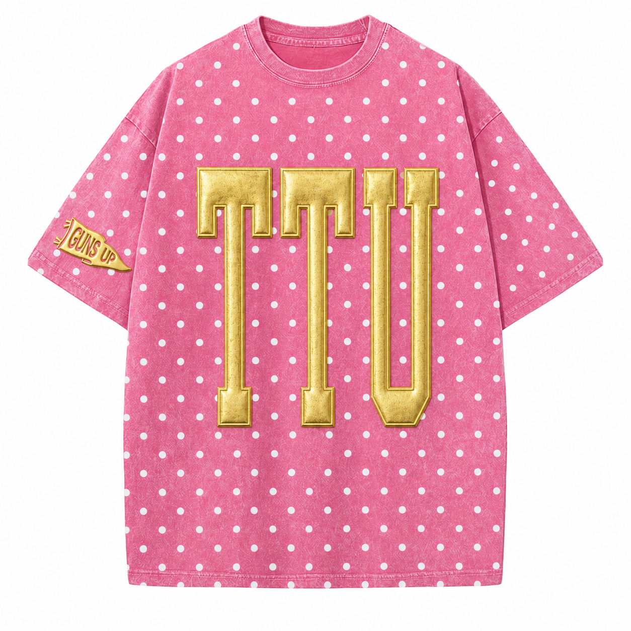 TTU - College Team Puff Vintage Polka Dot Washed T-Shirt