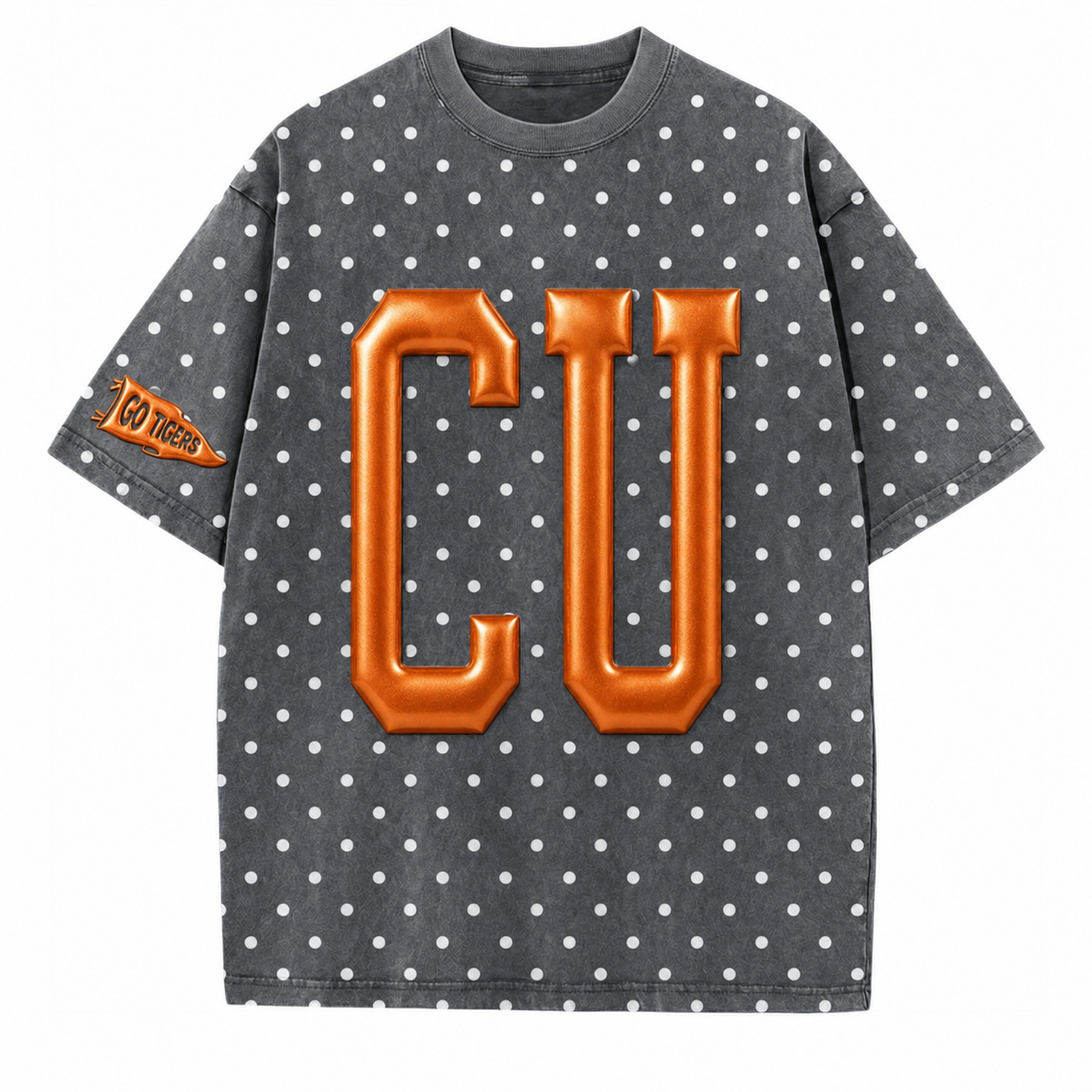 Clemson - College Team Puff Vintage Polka Dot Washed T-Shirt