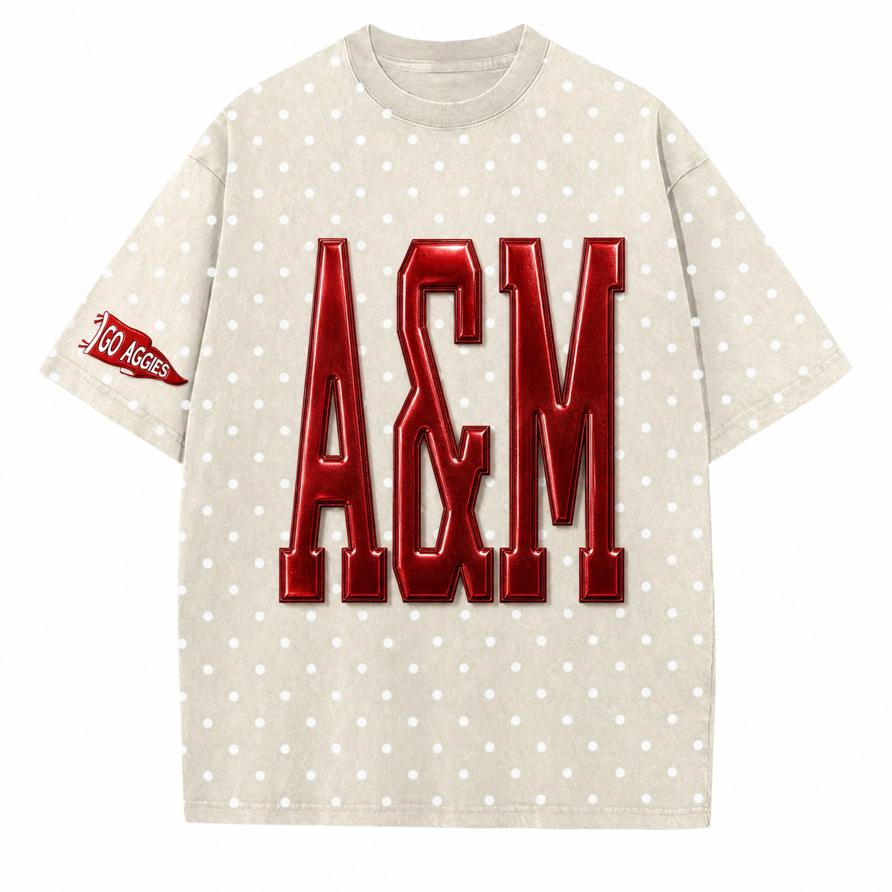 Texas A&M - College Team Puff Vintage Polka Dot Washed T-Shirt