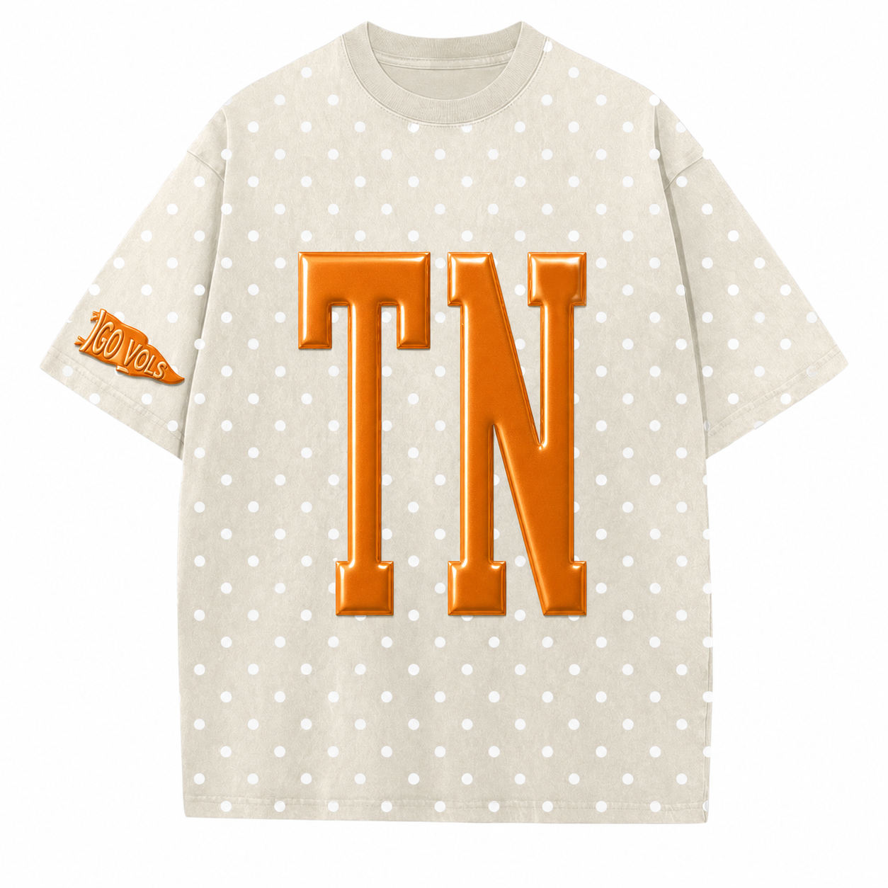 Tennessee - College Team Puff Vintage Polka Dot Washed T-Shirt